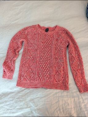 GAP Women's Pink Cable Knit Crewneck Sweater Small EUC